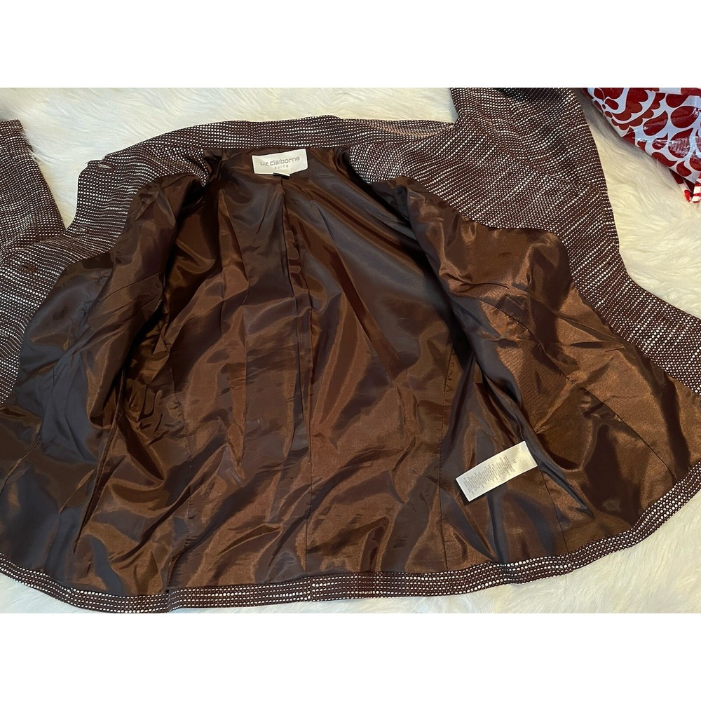 Liz Claiborne 10 Blazer Jacket Women Peter Pan Collar Preppy Classic Office Y2K - Picture 5 of 9